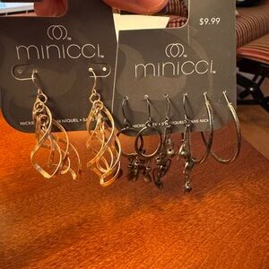 NWT Minicci Gold and Black Earring Collection